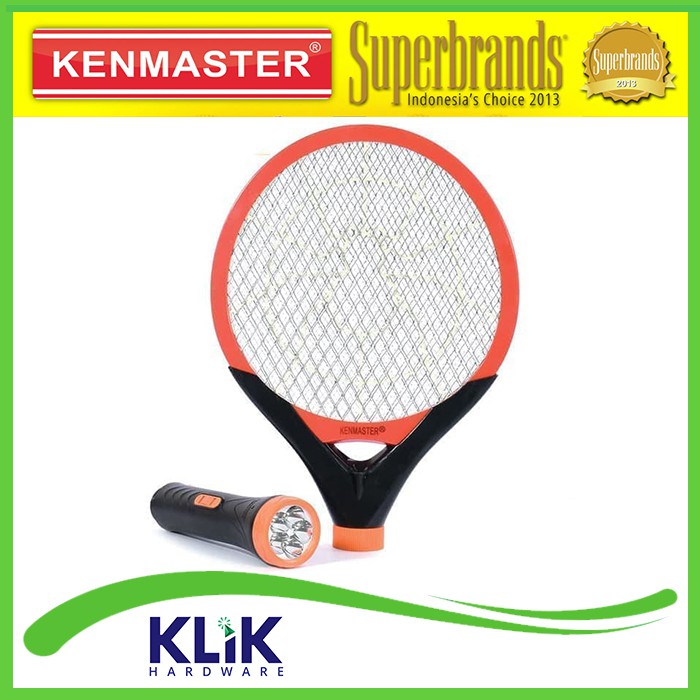 Kenmaster Raket Nyamuk KM-089 + Senter Magic Blue LED