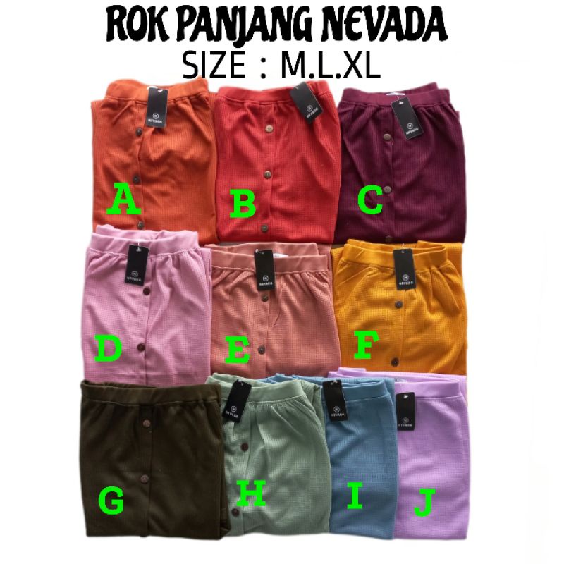 Rok Panjang Wanita Nevada Rok Waffle Nevada Dewasa