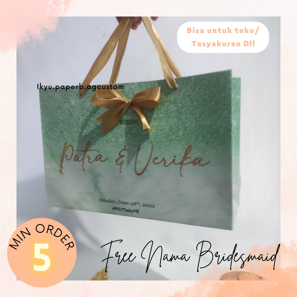 

paper bag bridesmaid tas kertas murah tas nikahan paper bag custom tas kain gaun bridesmaid paper bag toko olshop