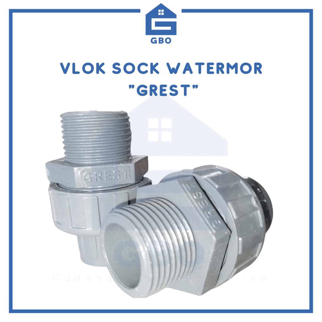 GREST - VLOK SOK WATERMUR 1" X 1/2"    / WATERMOR / WATER MUR / UNION SOCKET / FITTING PIPA / MERK G