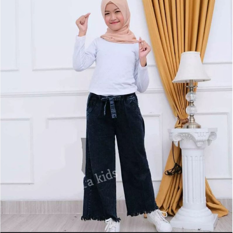 kulot anak 6-14 tahun / kulot jeans ank / celana kulot anak