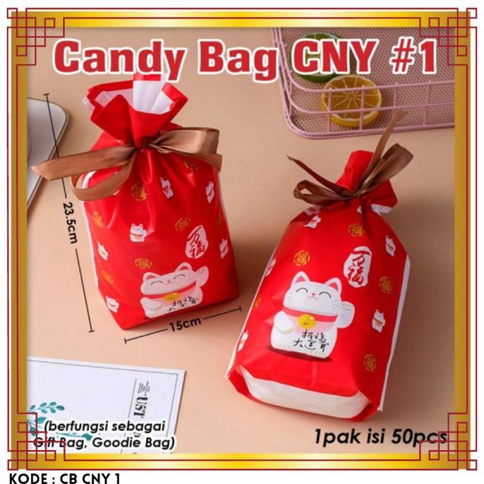 

Best Product!!! Candi Bag Cny Cat / Plastik Kemasan Pita / Imlek Gift Bag (50 Pcs) - Paling Diminati