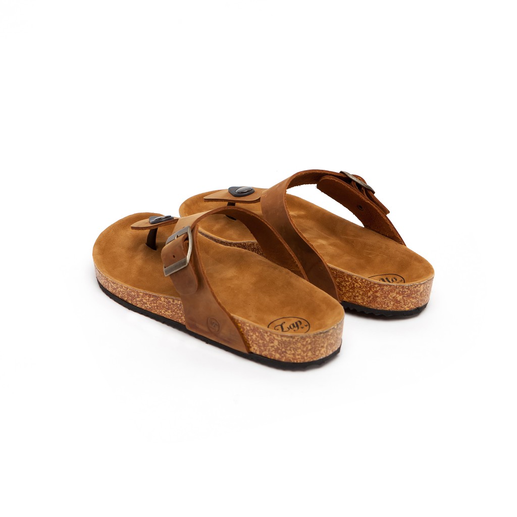 Enzo Brown | Sandal Kulit Asli Casual Simple Pria Cowok Men Sendal Footwear Ori | FORIND x Zapato