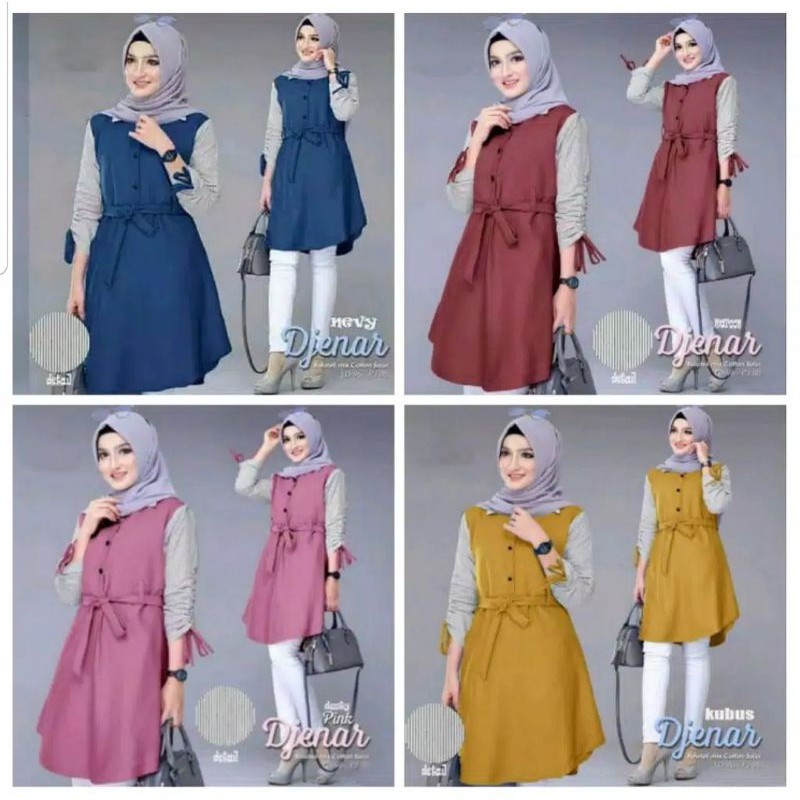 Djenar Tunik Baju Atasan Wanita Combi Tunik Muslim