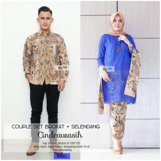 COUPLE SET BRUKAT FREE SELENDANG  MURAH SARIMBIT  BATIK  