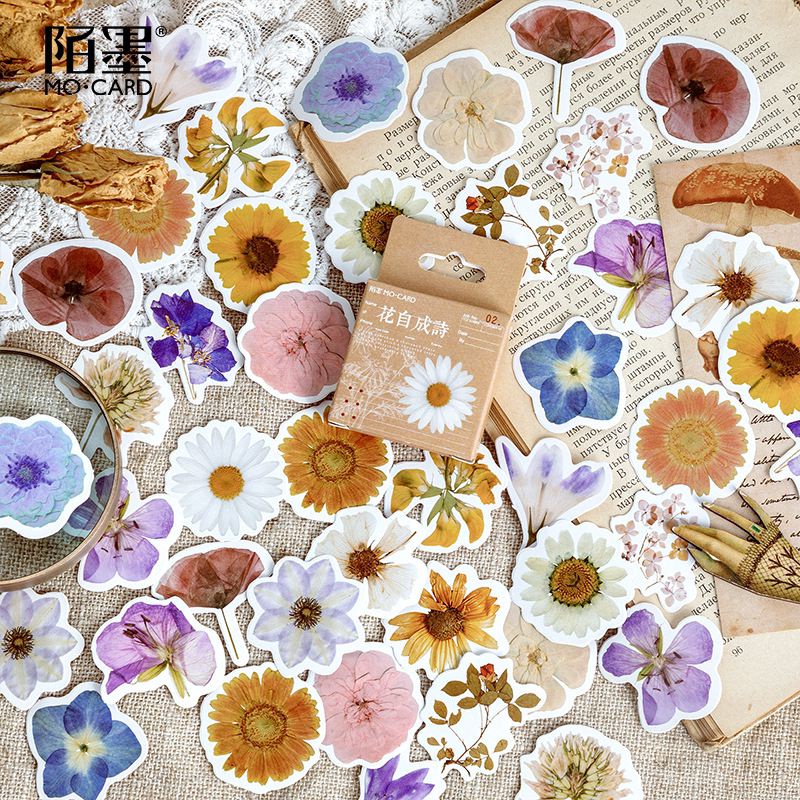 

(sharing isi 5) Flower Self-Made Poetry Stationery Flakes Scrapbooking DIY Decorative Stickers