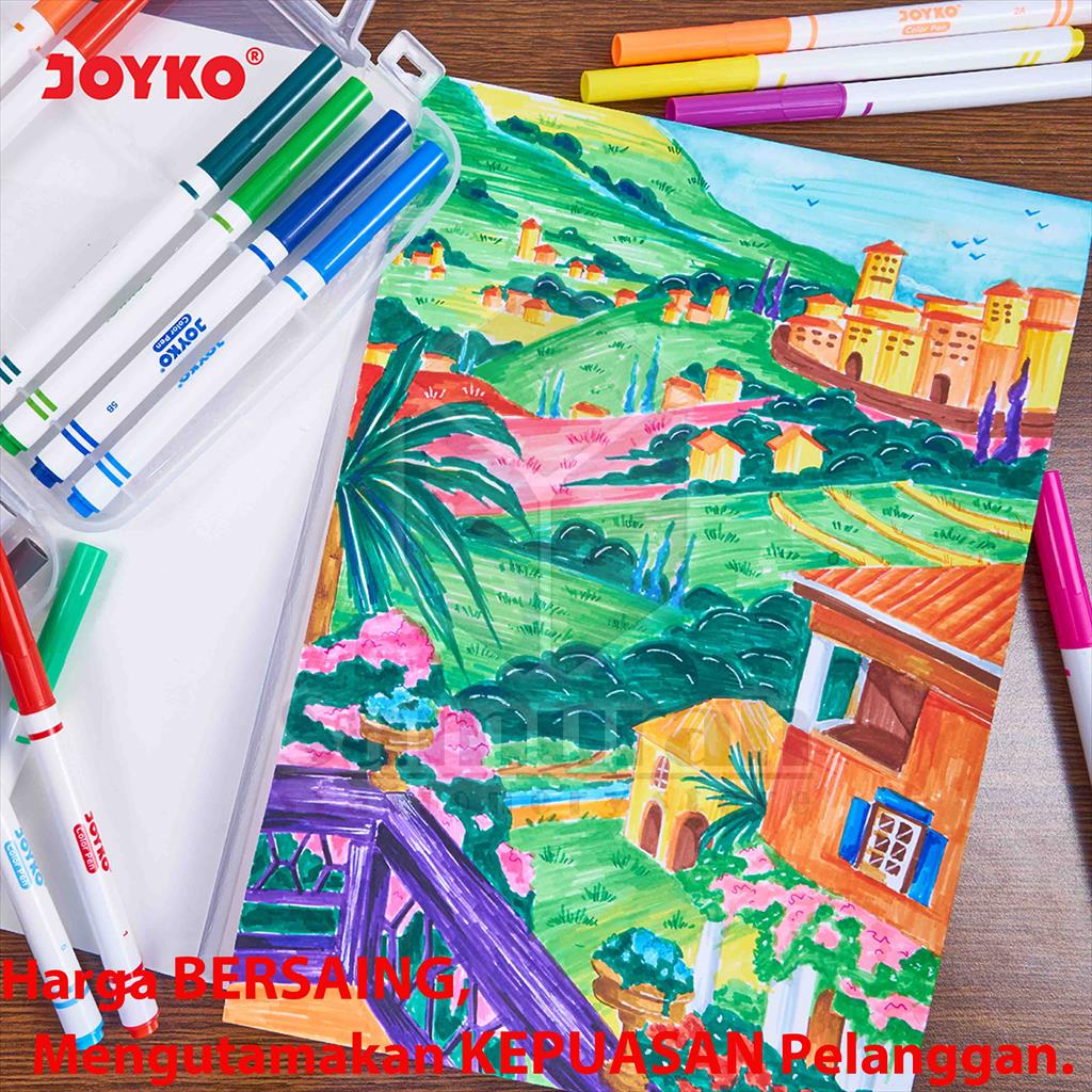 Spidol Set Joyko 24 Warna CLP 05 / Color Pen CLP-05 Hard Case 24 Colors Washable / Pena Warna Bisa Hapus CLP05 24W