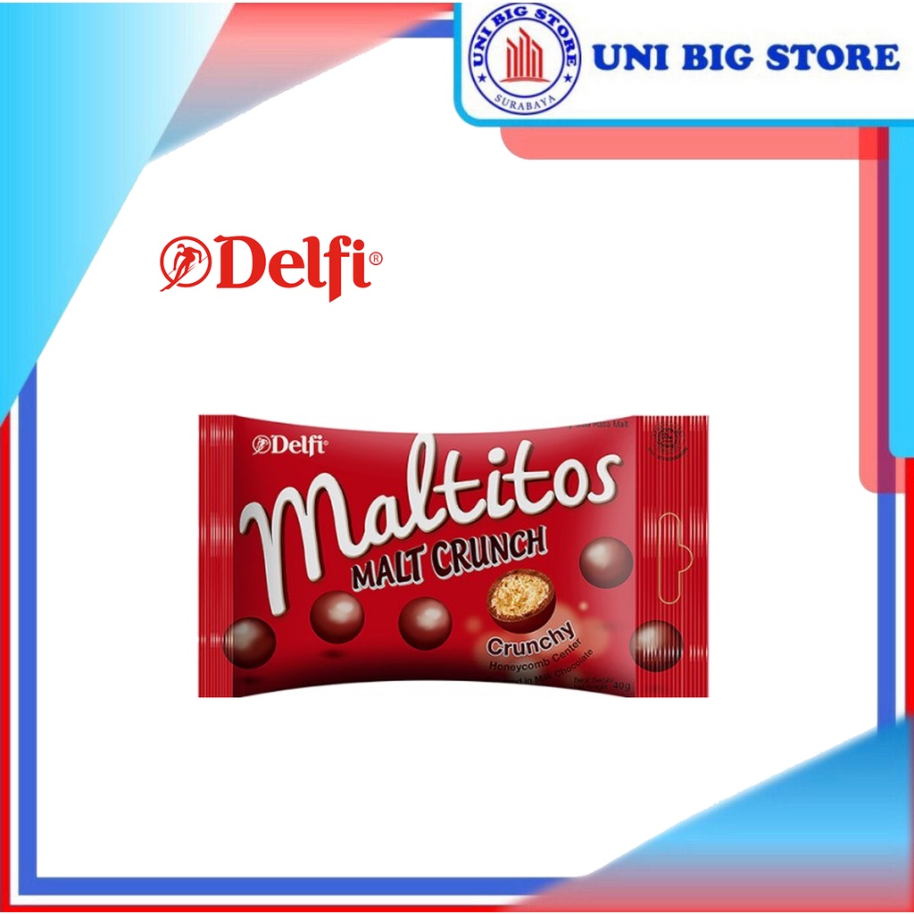 

Delfi Maltitos Malt Chocolate Crunch Cokelat Crunchy 40 gr