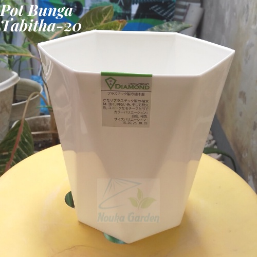 Pot Bunga Pot Plastik Pot Diamond 20-Tabitha Diamond 20 - Putih