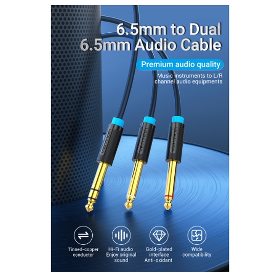 Vention Kabel Audio Splitter Aux 6.5mm TRS Stereo to Dual Mic 3M 5M