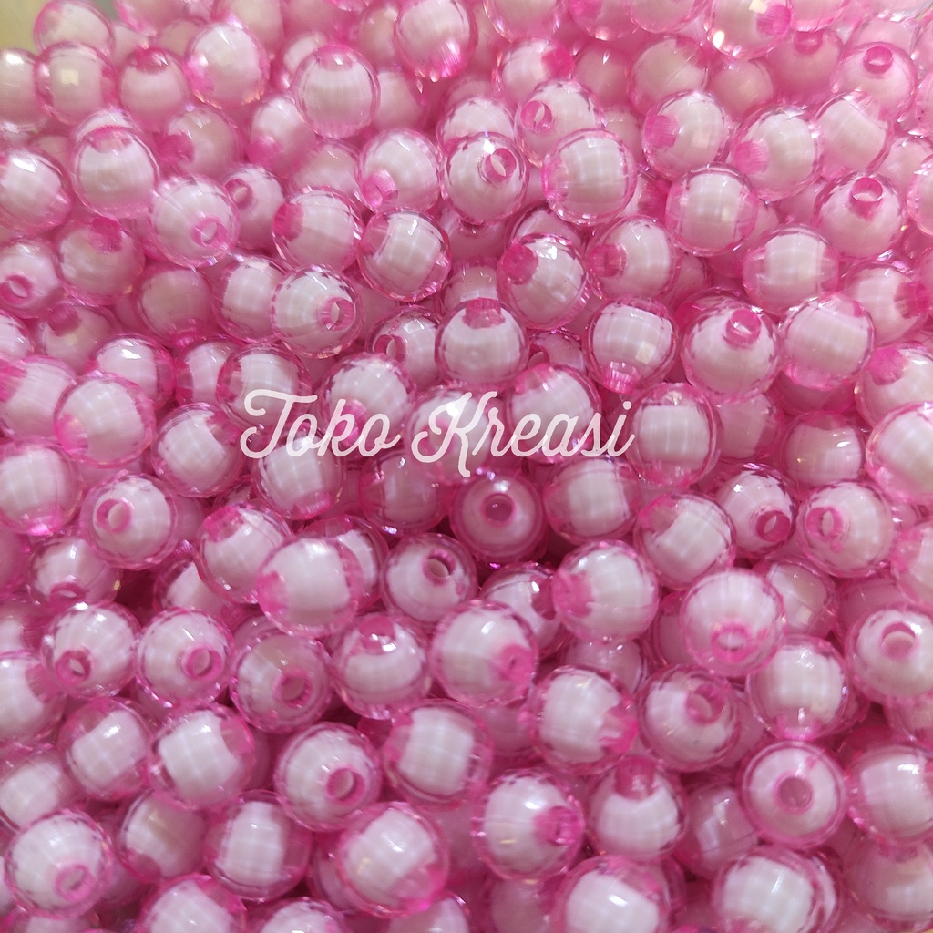 Mote / Manik Lampion isi 8mm warna baby pink