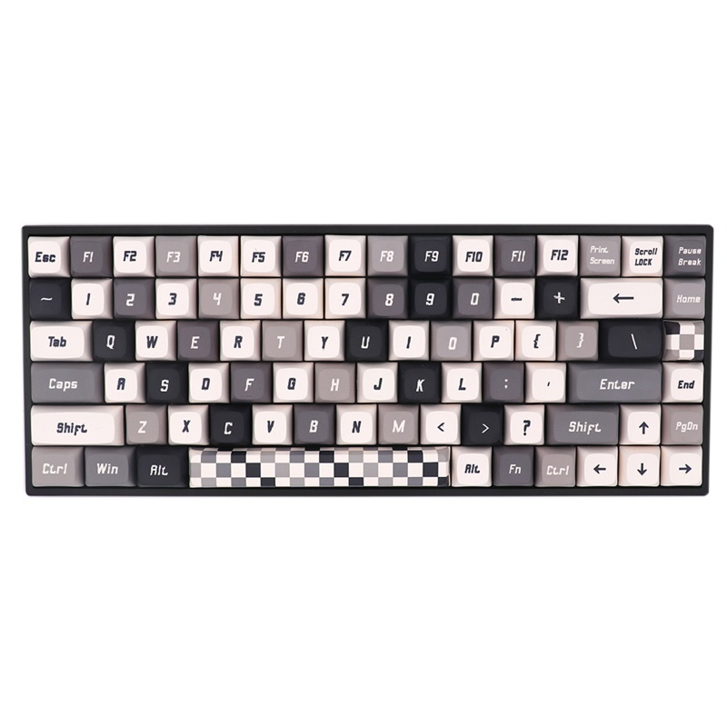 Vivi 125 Keycaps / Set XDA Profile Custom Motif Kotak-Kotak Hitam Putih Untuk Keyboard PBT GH60 61 64 87