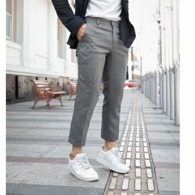 Mubeng - Celana Ankle Slimfit Light Grey