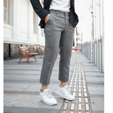 Mubeng Ankle Pants Abu Muda (Light Grey)