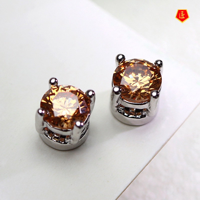 [Ready Stock]Fashion Multicolor Gem Magnet Ear Studs
