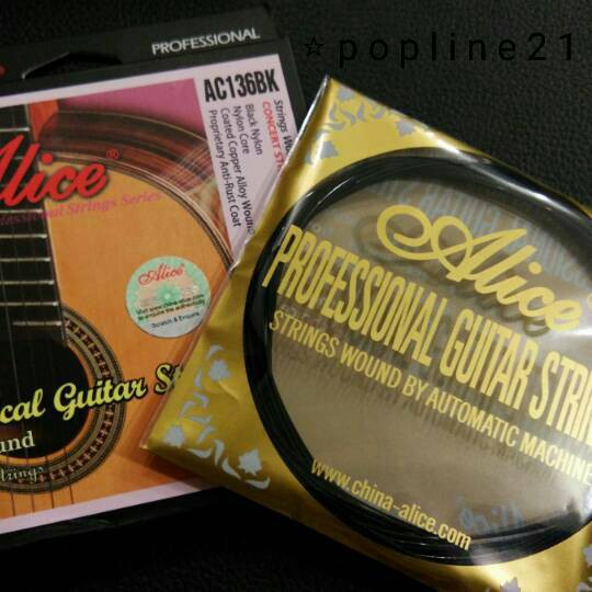 Senar gitar Klasik / Classic Guitar Strings ALICE AC136BK Black Nylon