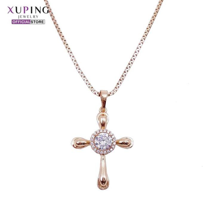 XUPING KALUNG SET MOTIF SALIB EMAS ZIRCON 0141180004