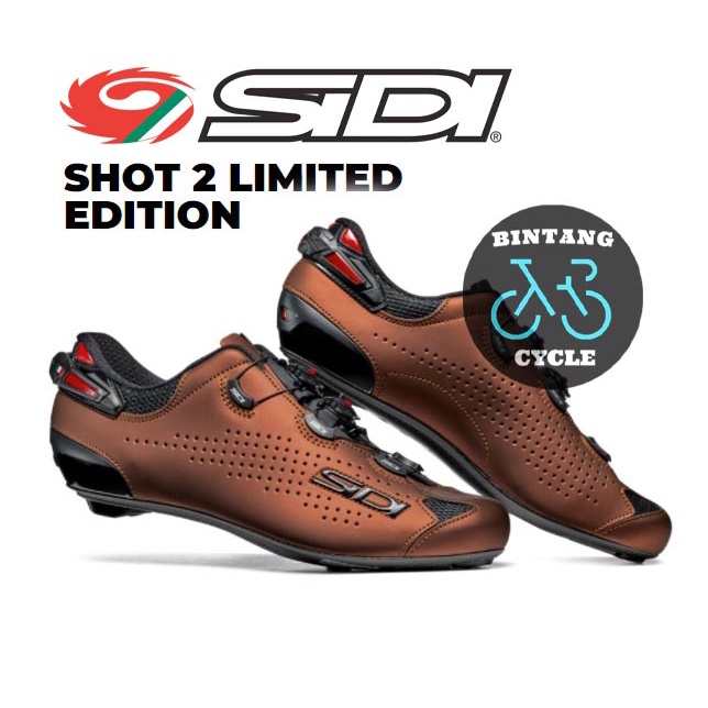 Sepatu Cleat Roadbike SIDI SHOT 2 Limited Edition BLACK RUST - Sepatu Cleat Road Bike