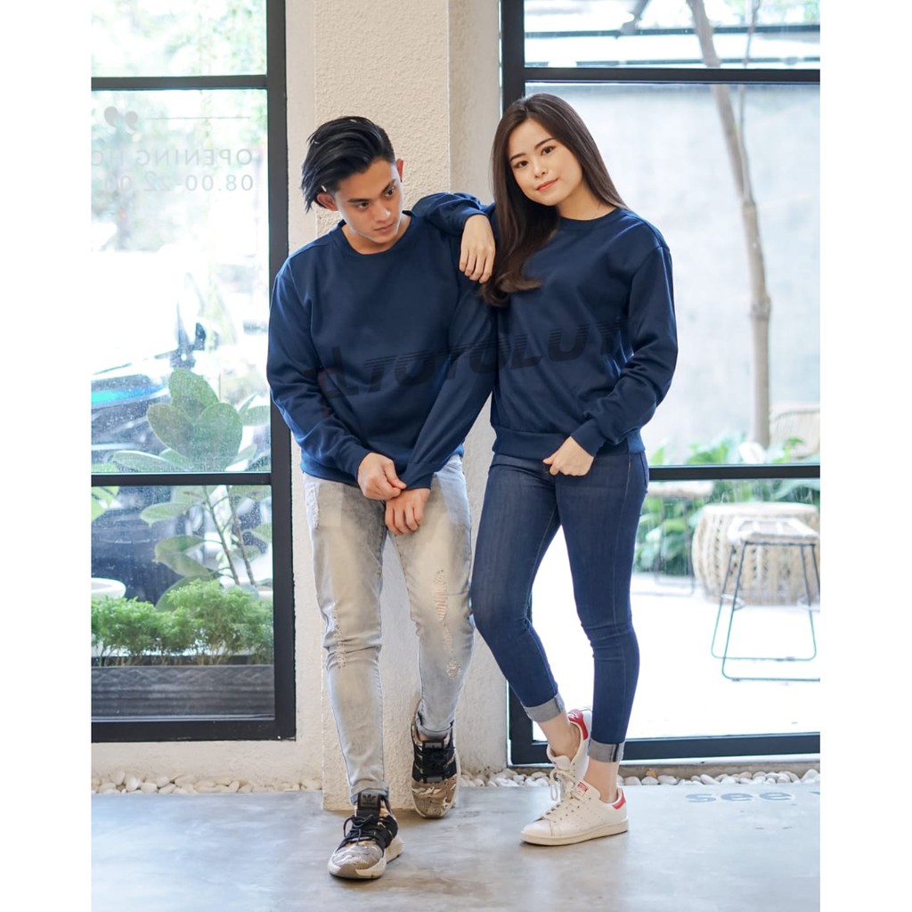 MUKZHOP - COUPLE SWEATER JUMPER / BASIC POLOS / GOOD QUALITY / NAVY