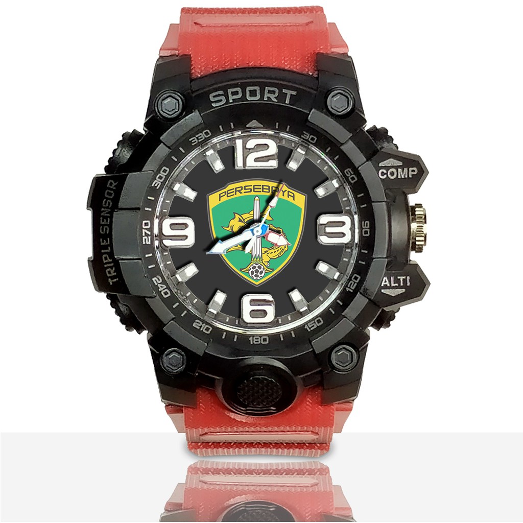 Jam Tangan Custom PERSEBAYA Ruber- Water Resistant