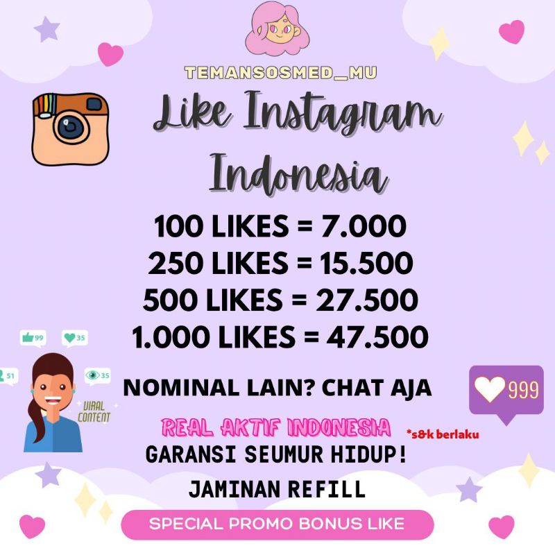 Promo Like instagram indonesia termurah