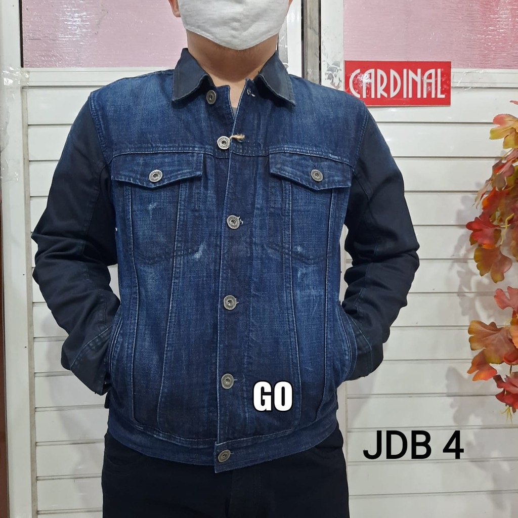 BB JDB CARDINAL JAKET JEANS Cowok Jaket Cowok Denim Jaket Kancing Pria Outdoor