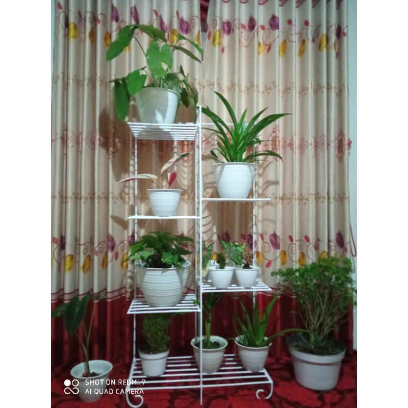 Rak bunga besi susun 7 tempel gantung  minimalis cantik murah meriah