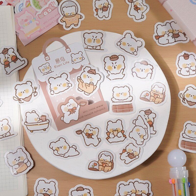 Sticker Aesthetic / Sticker Bujo / Journal Tumblr Beruang Coklat