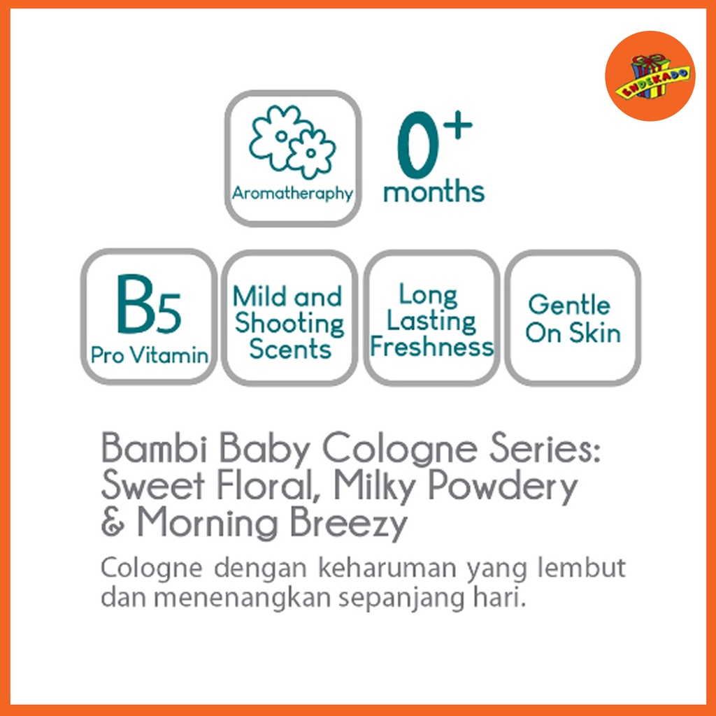 BAMBI SWEET FLORAL BABY COLOGNE 100ML - Parfum Bayi