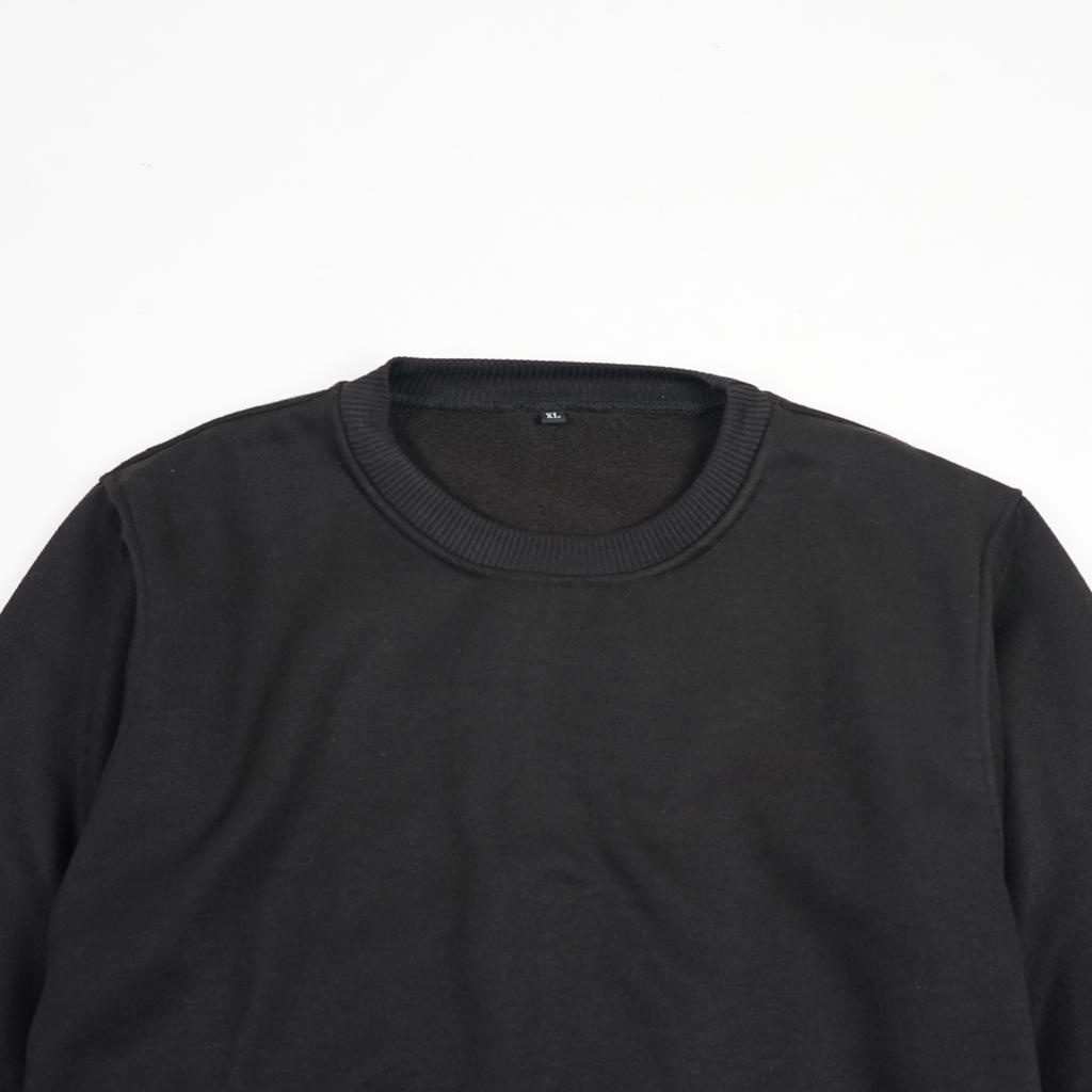 DailyOutfits SweaterPolos Crewneck Basic Hitam Unisex PremiumQuality Hitam L