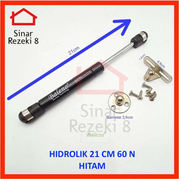 Jual Gas Spring Hidrolik Mini 60 N 21cm HITAM Pintu Lemari Dapur Jok ...