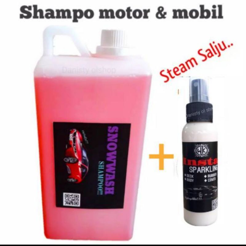 Shampo dan pengkilap body mobil motor  insta sparkling shampo salju