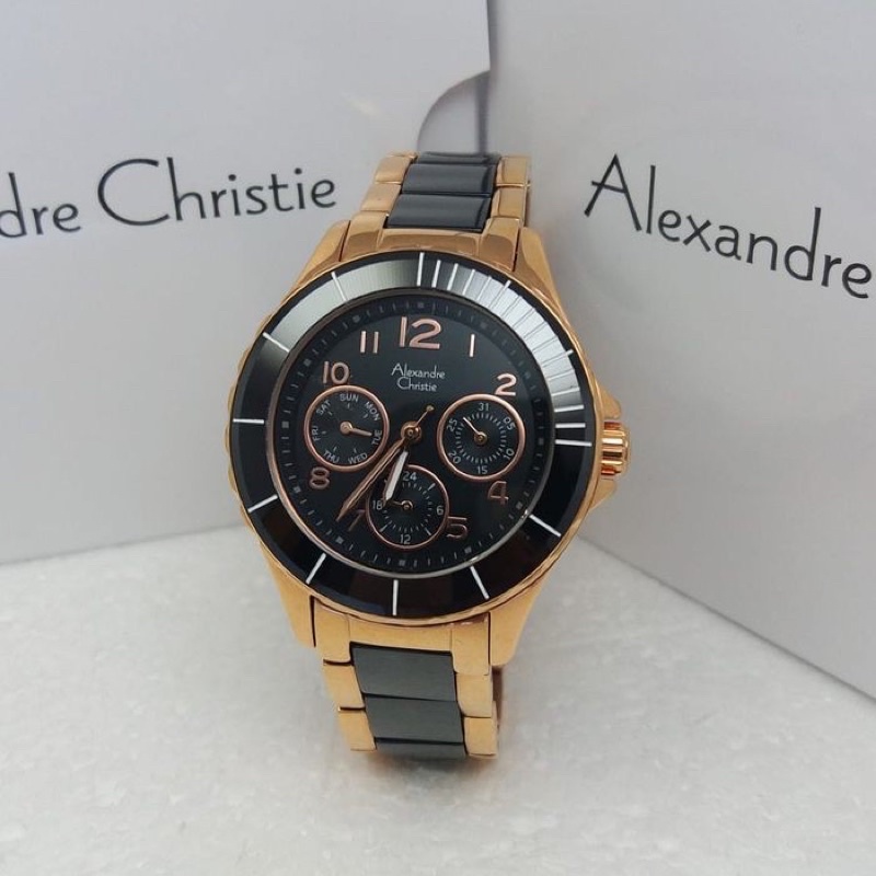JAM WANITA ALEXANDRE CHRISTIE AC 2335 BFBRGBA ROSEGOLD BLACK ORIGINAL