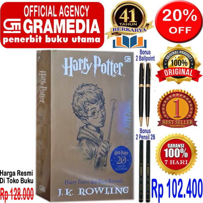 

HOT SALE!!! BUKU NOVEL HARRY POTTER NO.1 - J.K.ROWLING - ORIGINAL & SEGEL TERBARU