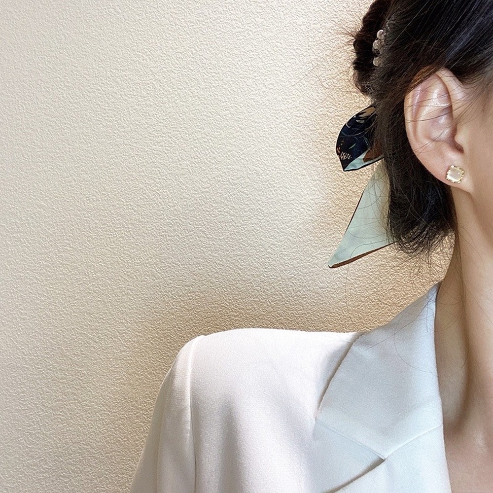 6 pcs/pack One Week Ear Jewelry Korean Opal Earrings Ins Personality Simple Jewelry Fashion Accessories