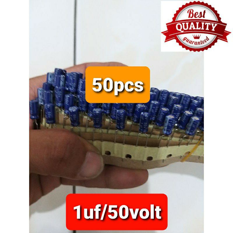 Elco 1uf/50Volt 50pcs Kualitas Terbaik