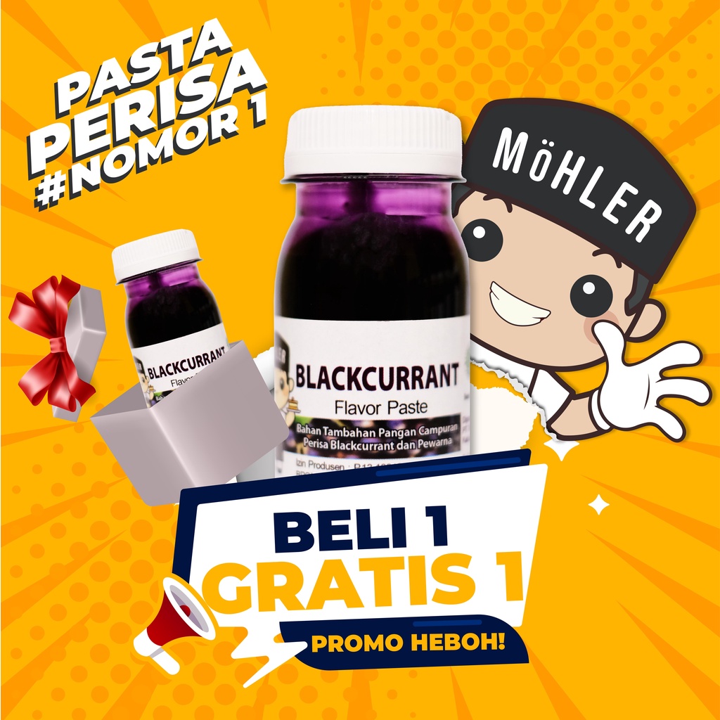 MOHLER Pasta perisa pewarna Blackcurrant (KLIK KOMBO HEMAT UNTUK BELI 1 GRATIS 1)