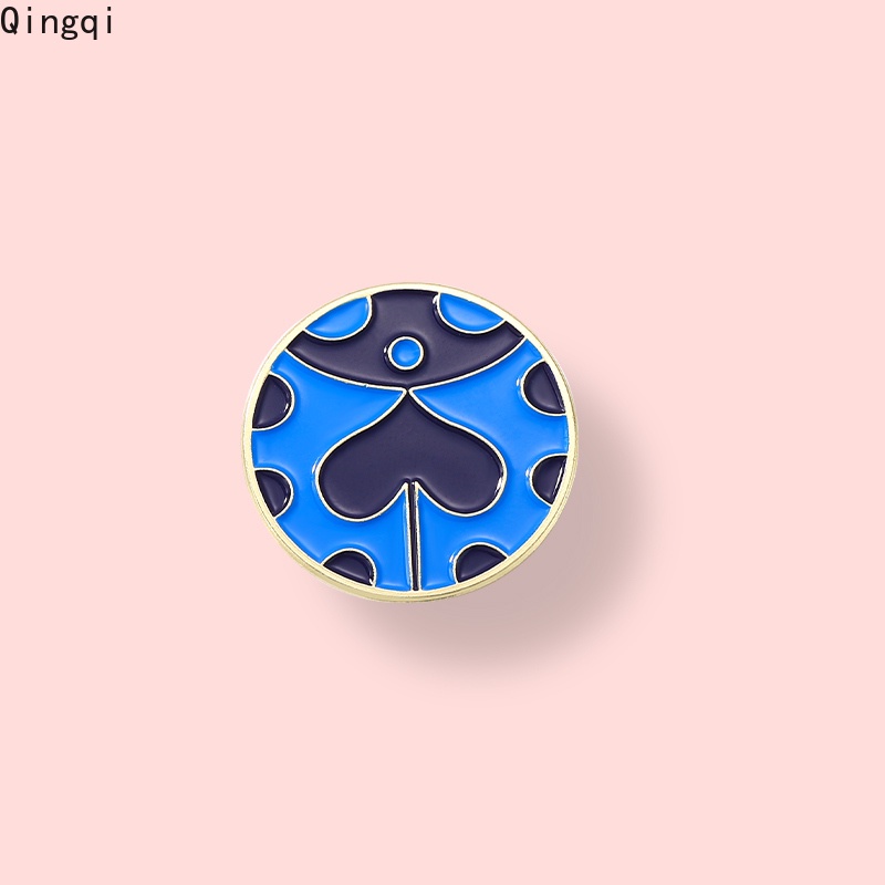 Bros Pin Enamel Bentuk Kartun Hewan Kepik Warna Biru Bahan Metal Untuk Hadiah Teman