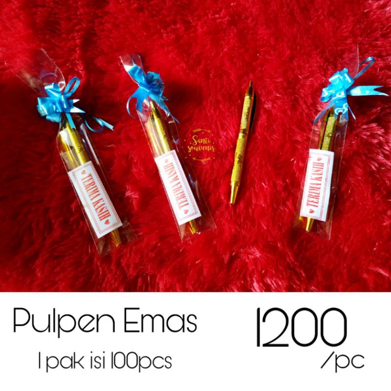 

Souvenir Pernikahan Pulpen Emas isi 100pcs