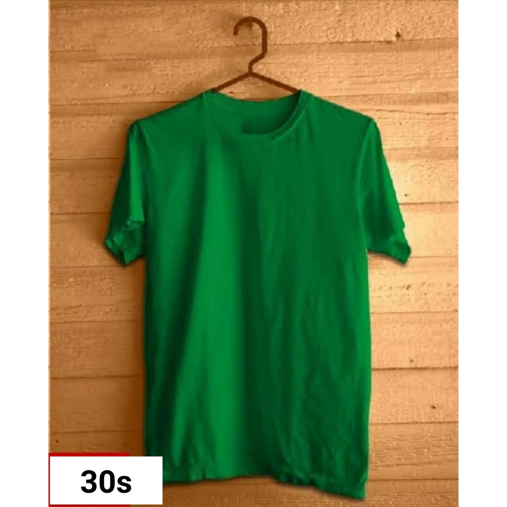  KAOS  POLOS  COTTON COMBED 30s WARNA  HIJAU  FUJI  Size S M L 