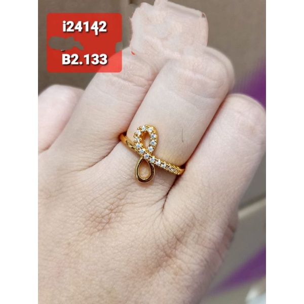 Cincin Wanita Titanium Anti Karat Lapis Emasi24142U