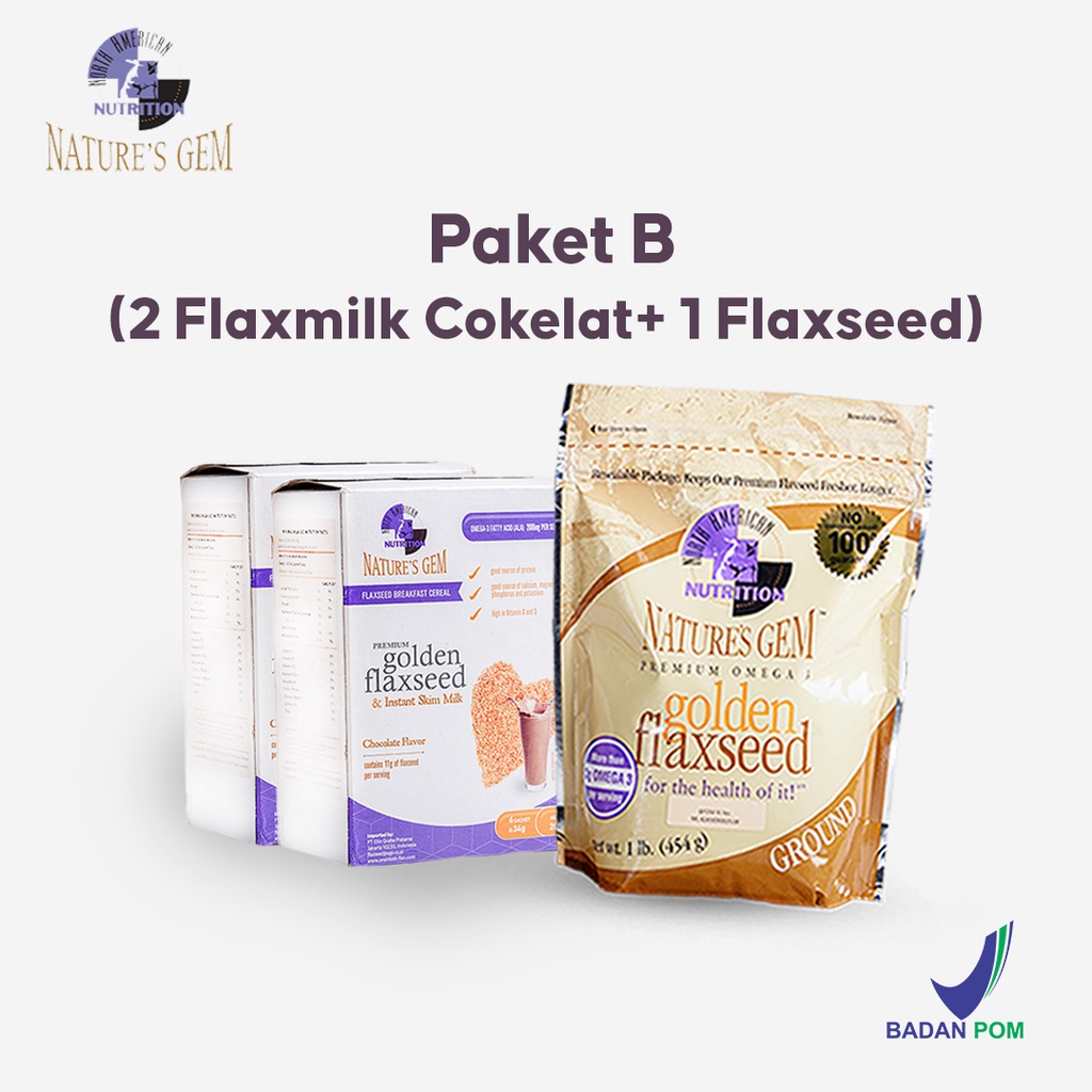

North American Nutrition Nature’s Gem - Paket B 2 Flaxmilk cokelat & 1 Flaxseed