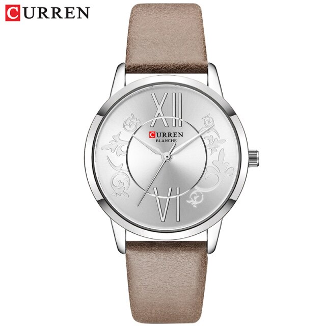 CURREN 9049 Jam Tangan Wanita Analog Tali Kulit WK-SBY