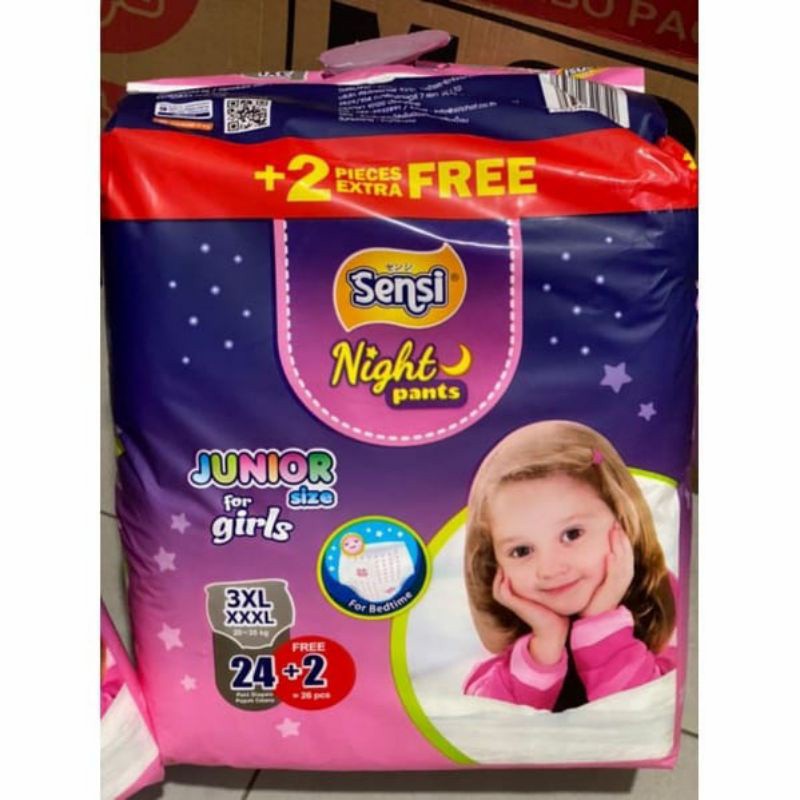 Sensi Diaper Night Pants Boy/Girls 3XL (24+2)