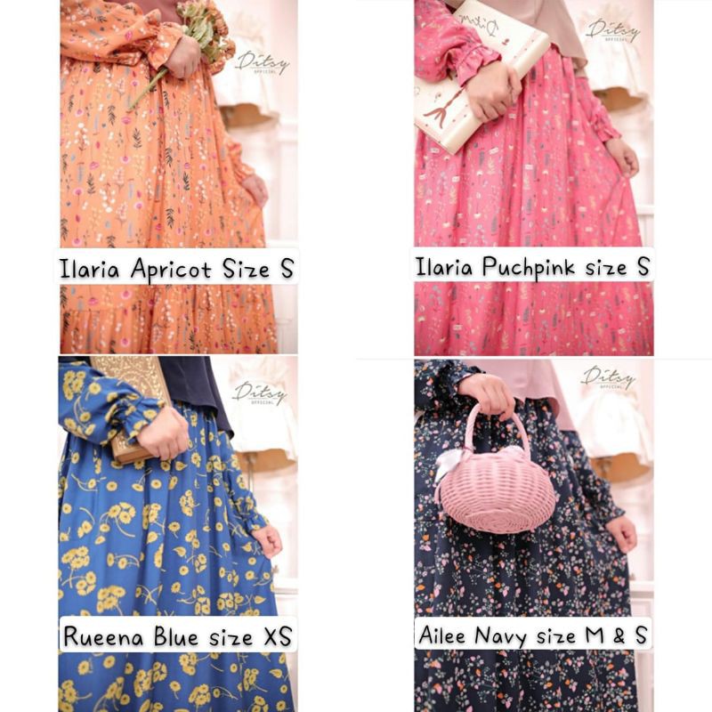 Ditsy Edisi Maret 2021 Ailee Navy Ilaria Apricot Puchpink rueena blue