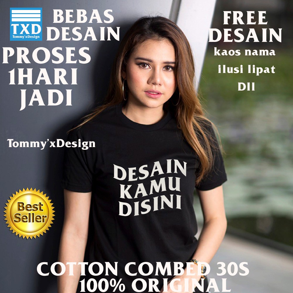 Jual Kaos Sablon Satuan Desain Suka Suka Bisa Huruf Ilusi Lipat Murah Berkualitas Shopee 1011