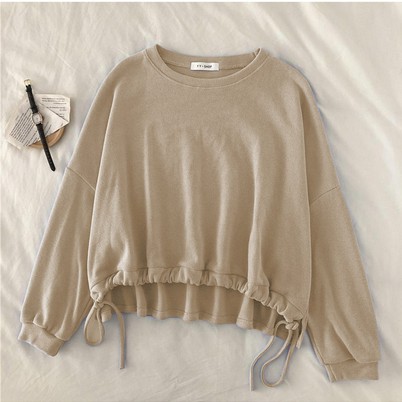 ilook | Sweater Rope Crop | Sweater Polos Crop Wanita - Fit to L