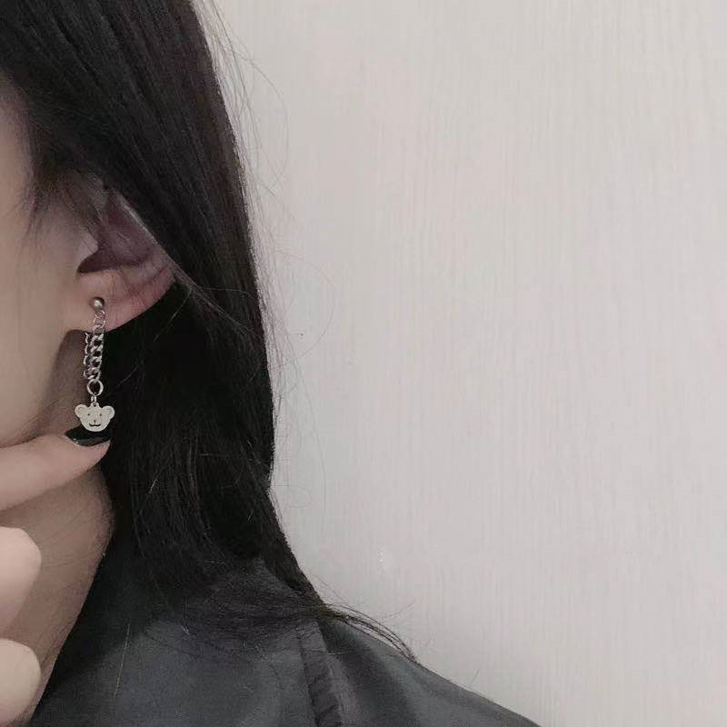 Anting Rantai Bentuk Beruang Bahan Titanium steel