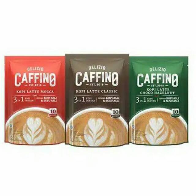 

Caffino Delizio 20 g x 10 sachet - Kopi Latte Choco Hazelnut/ Classic/ Mocca