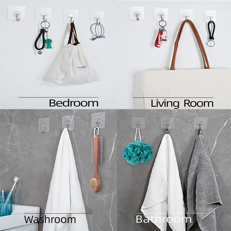 1 Pc Rak Penyimpanan Model Gantung Dinding Transparan Multifungsi Untuk Dapur / Kamar Mandi
